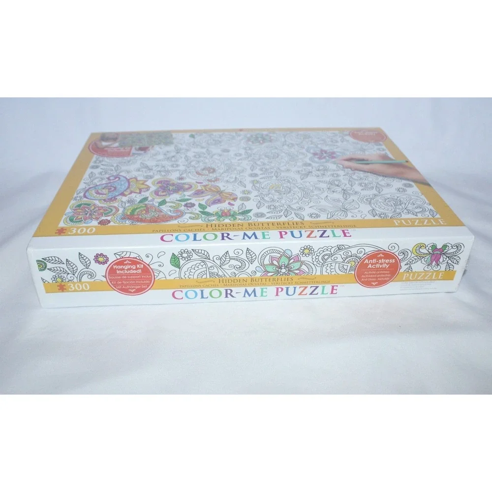 Color Me Puzzle Hidden Butterflies 300 Pc Eurographics Anti Stress Activity NEW